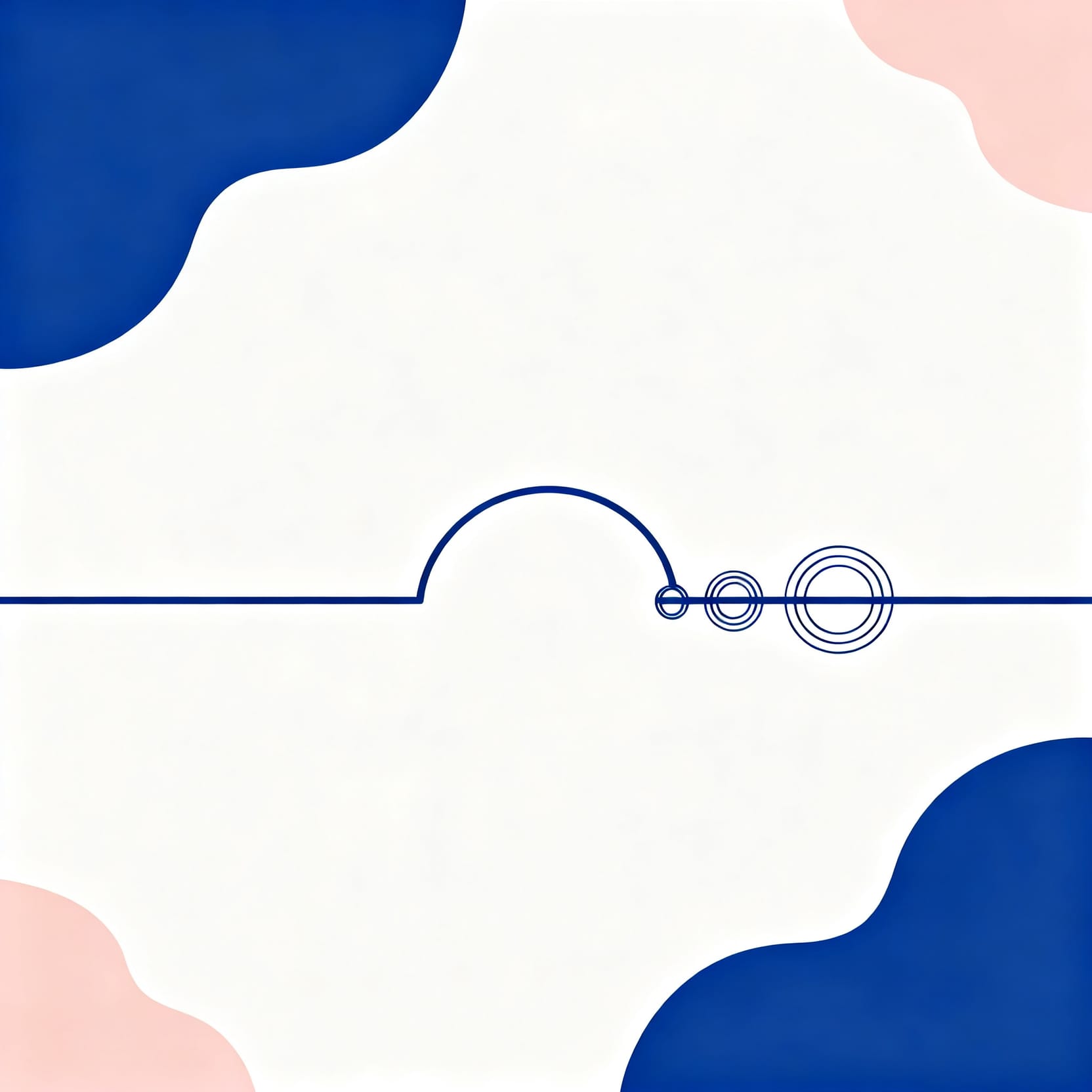 Abstract cover illustration of one long horizontal line with a gentle arch rising from its middle and three small concen